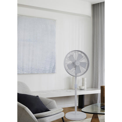 BREEZE pedestal fan, with swivelling head, incl. remote control, white.