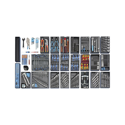 Mobile workbench, incl. 325 piece tool kit, WxD 1100 x 630 mm.