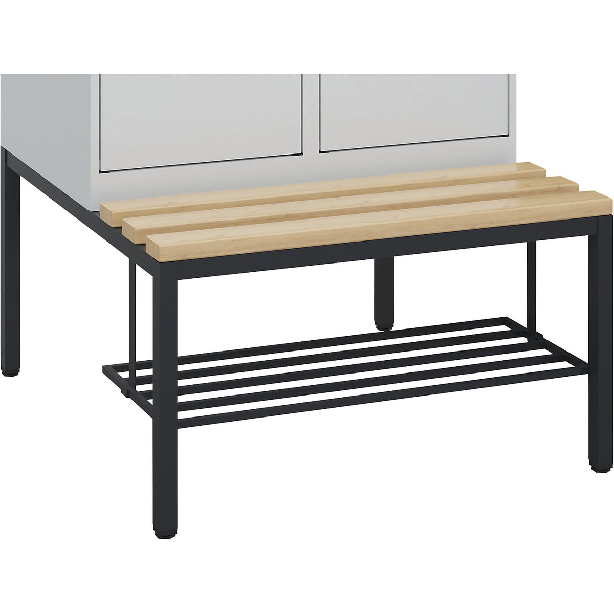 Shoe rack made of rectangular tubing, steel, black grey, Classic PLUS, W 800 mm.