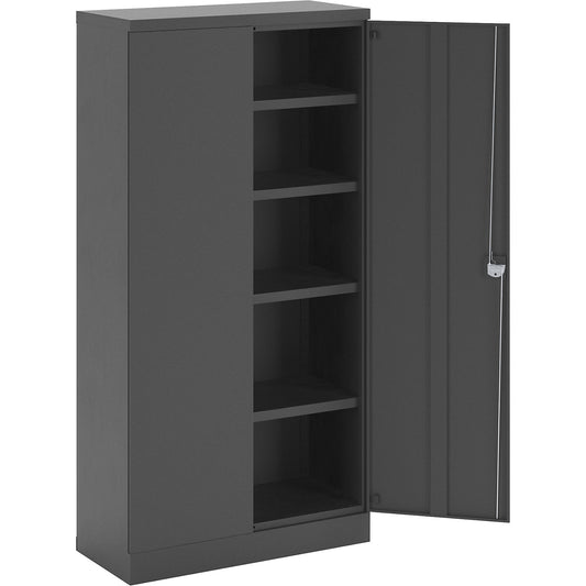 Nilas steel cupboard, with 4 shelves, HxWxD 1830 x 915 x 421 mm, jet black.