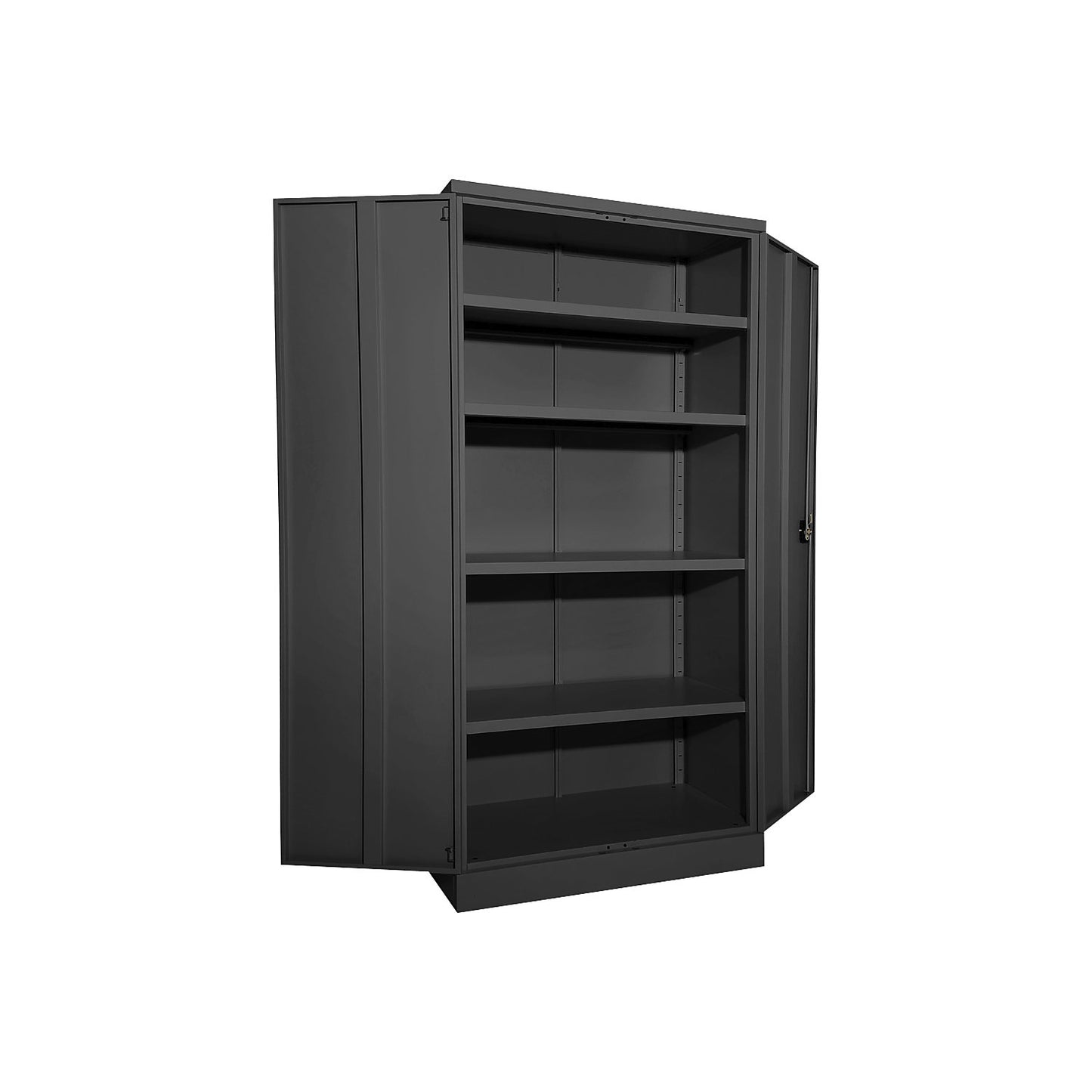Nilas steel cupboard, with 4 shelves, HxWxD 1950 x 1000 x 500 mm, jet black.