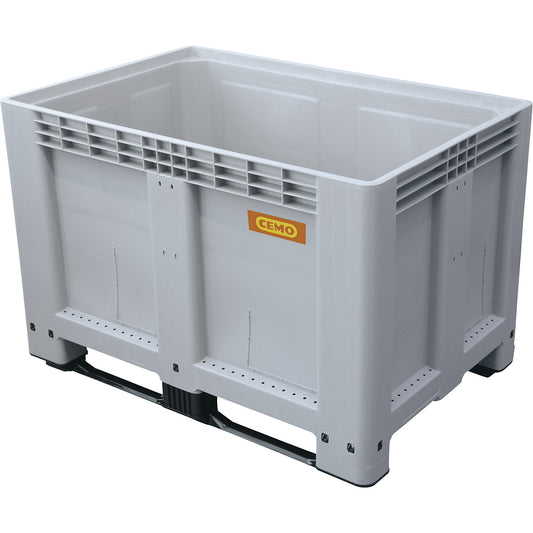 Used battery storage and transport box, made of PE, capacity 525 l, with 2 runners.