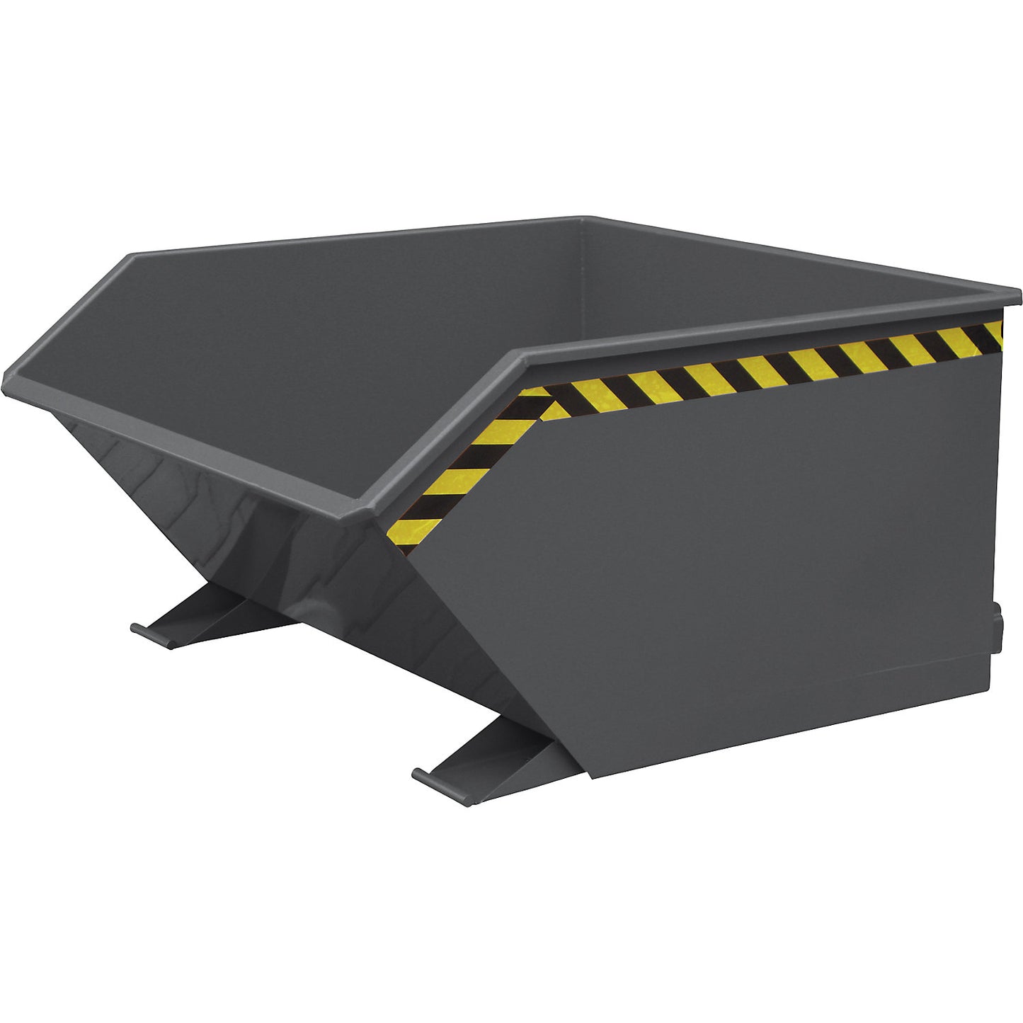 Tipping skip, with a low overall height, capacity 1500 l, charcoal RAL 7016.