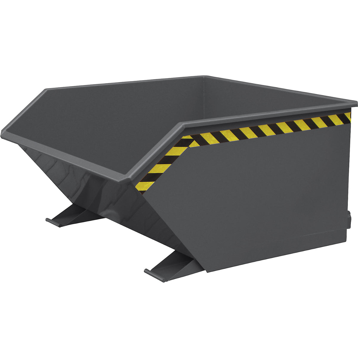 Tipping skip, with a low overall height, capacity 500 l, charcoal RAL 7016.