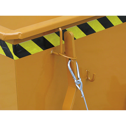 Tipping skip, with a low overall height, capacity 750 l, gentian blue RAL 5010.