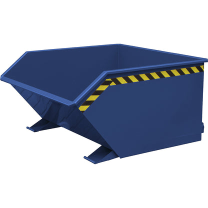 Tipping skip, with a low overall height, capacity 1000 l, gentian blue RAL 5010.