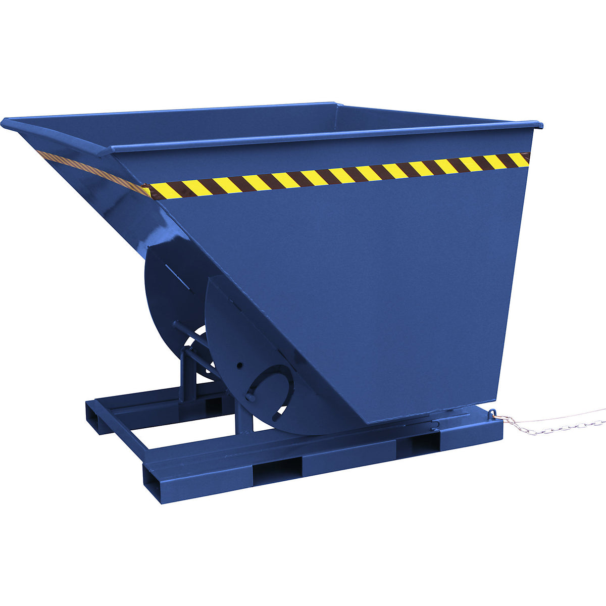 Tilting skip, with a high overall height, capacity 500 l, gentian blue RAL 5010.