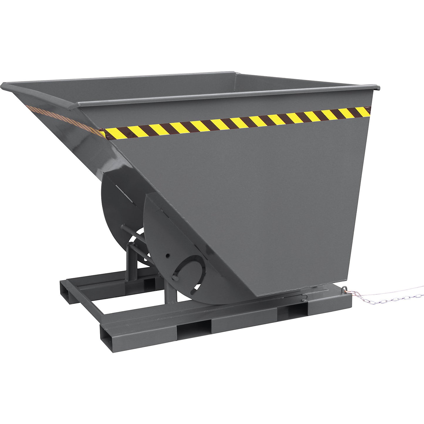 Tilting skip, with a high overall height, capacity 1500 l, charcoal RAL 7016.