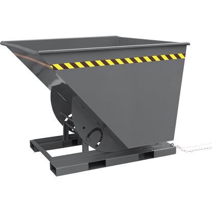 Tilting skip, with a high overall height, capacity 1500 l, charcoal RAL 7016.