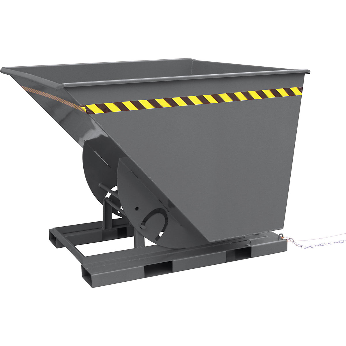 Tilting skip, with a high overall height, capacity 1500 l, charcoal RAL 7016.