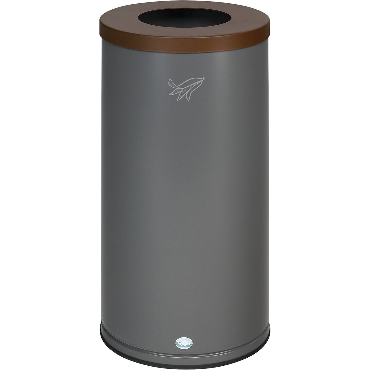 Recyclable waste collector, capacity 70 l, individual with retaining ring, brown lid.