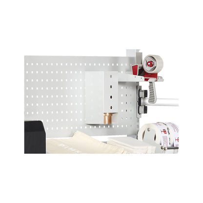 Adhesive tape roll storage box, for perforated panel, width 122 mm.