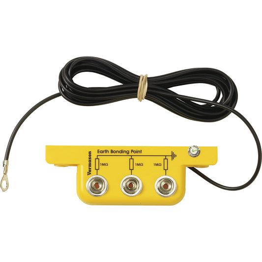 ESD earthing connection box, with pushbutton, connection option for 3 earthing cables.
