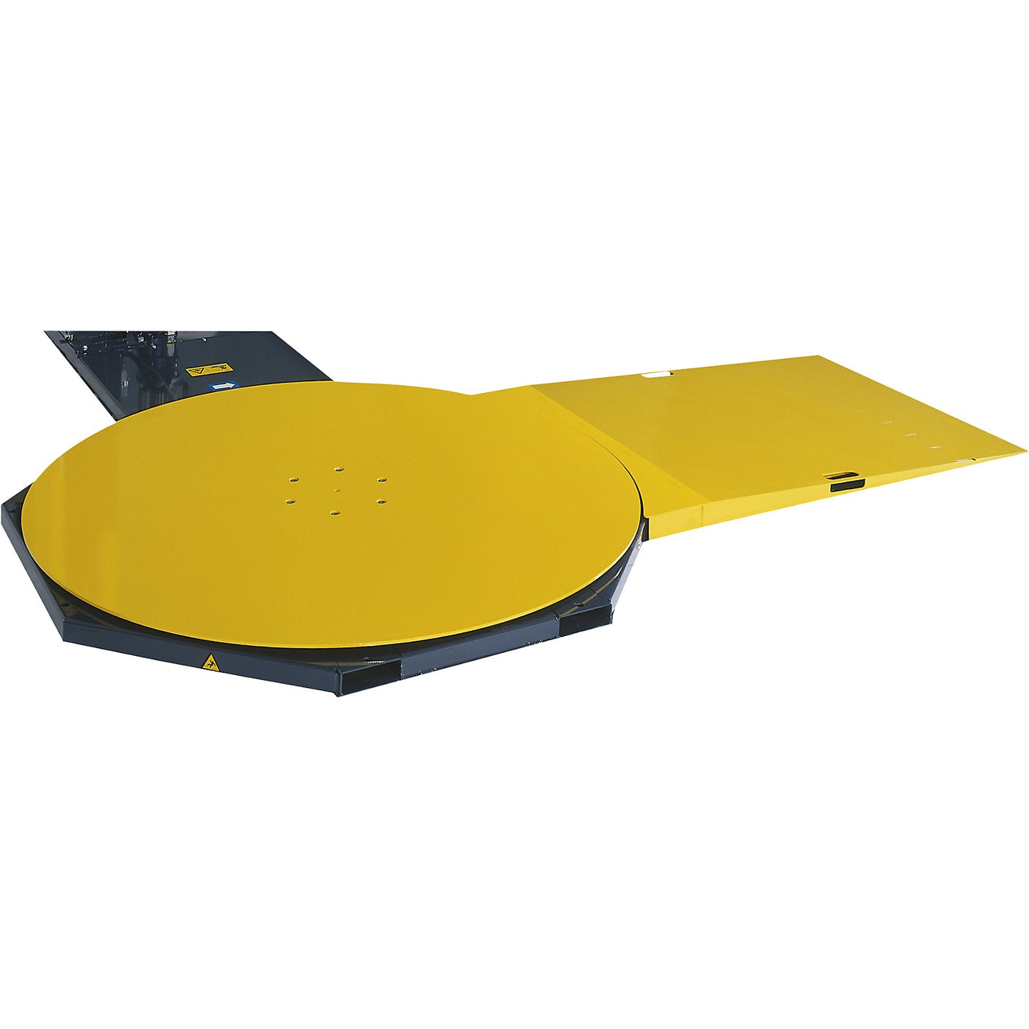 Loading ramp for pallet wrapper, for turntable Ø 1500 mm, yellow.