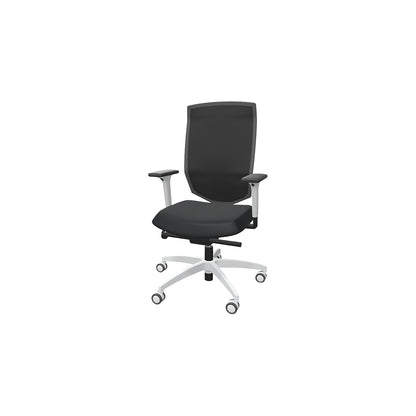 JUST EVO MESH office swivel chair, with mesh back rest, white, black.