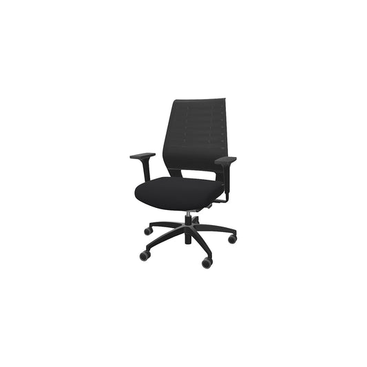 X-Code office swivel chair, with mesh back rest, black.