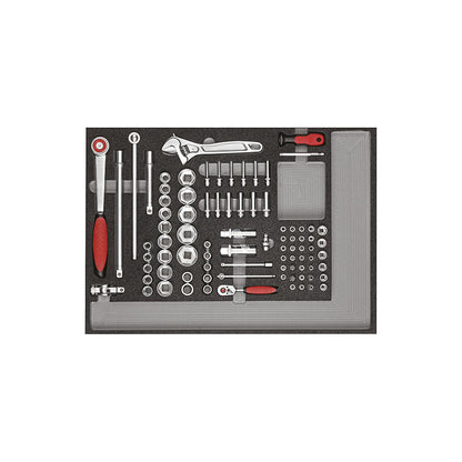 MECHANIC workshop trolley, fully equipped, 6 drawers, 129 parts, black, HxWxD 910 x 628 x 418 mm.