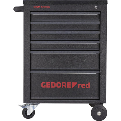 MECHANIC workshop trolley, fully equipped, 6 drawers, 129 parts, black, HxWxD 910 x 628 x 418 mm.