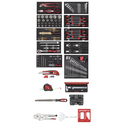 MECHANIC workshop trolley, fully equipped, 6 drawers, 166 parts, black, HxWxD 910 x 628 x 418 mm.