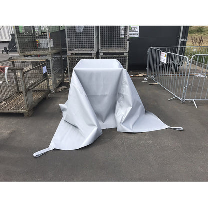 PREMIUM Li-ion battery fire containment cover, LxWxH 1250 x 850 x 1160 mm, for mesh pallet/pallets.