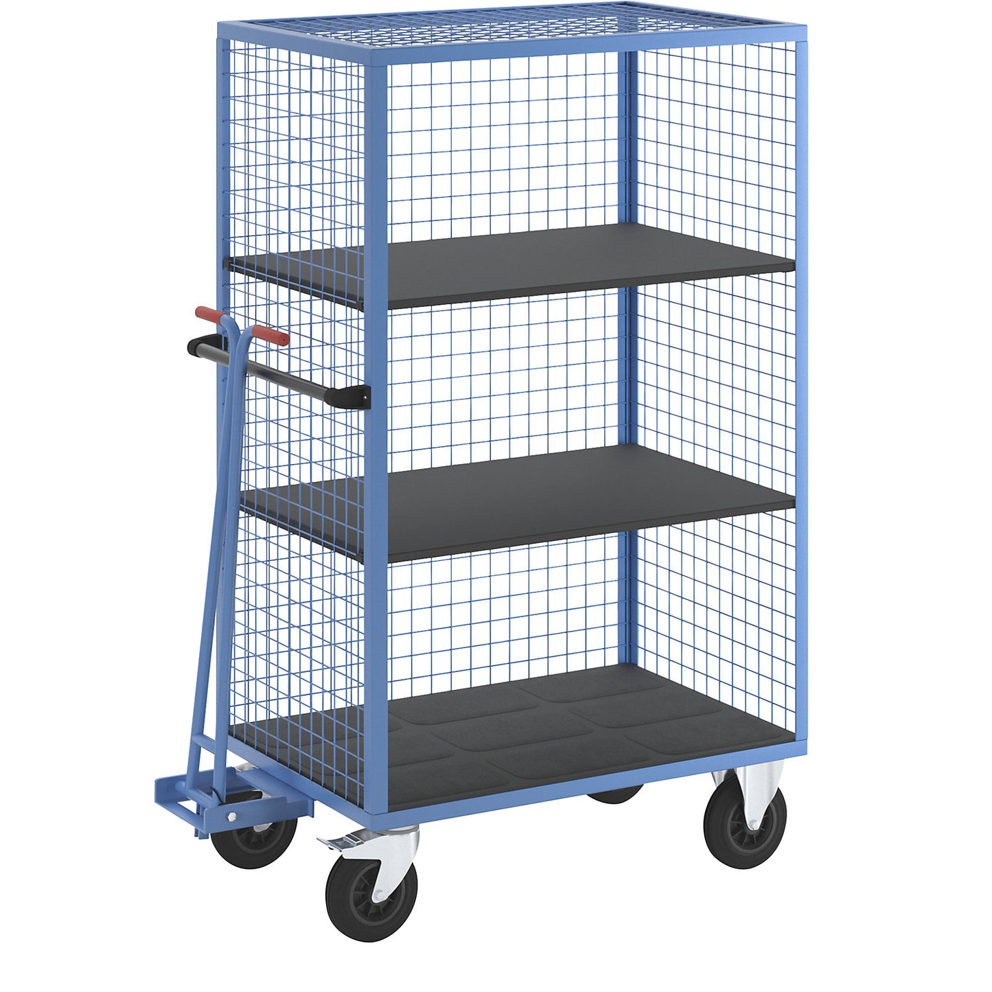 Shelf truck, long side open, 2 shelves, light blue.