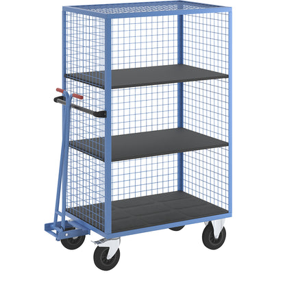 Shelf truck, long side open, 2 shelves, light blue.