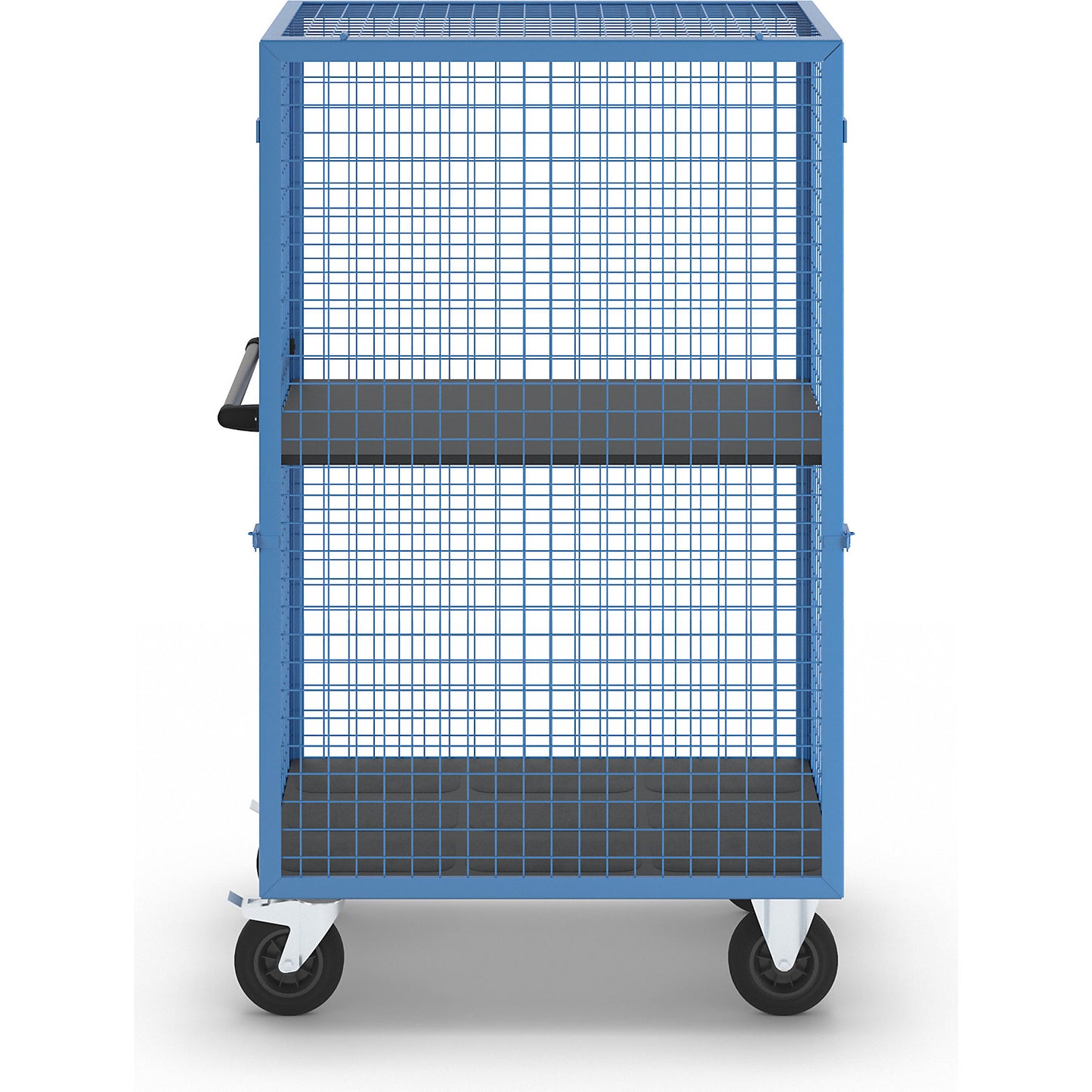 Shelf truck, detachable mesh panel, 1 shelf, light blue.