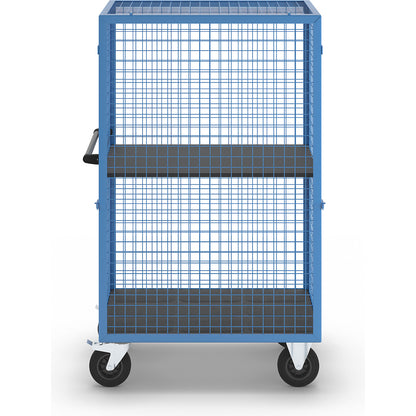 Shelf truck, detachable mesh panel, 1 shelf, light blue.