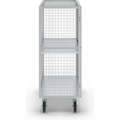 ESD shelf truck, double doors, 1 shelf, light grey.
