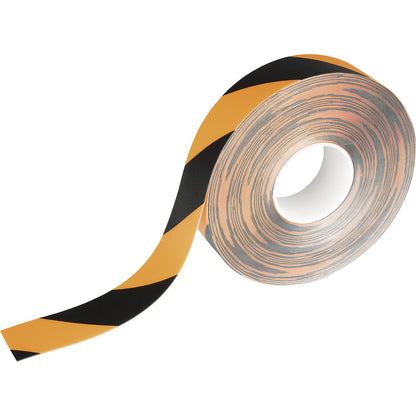 DURALINE® STRONG floor marking tape, width 50 mm, thickness 0.7 mm, yellow/black.