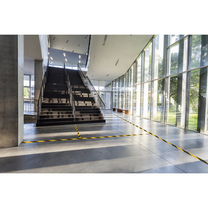 DURALINE® STRONG floor marking tape, width 50 mm, thickness 0.7 mm, yellow/black.