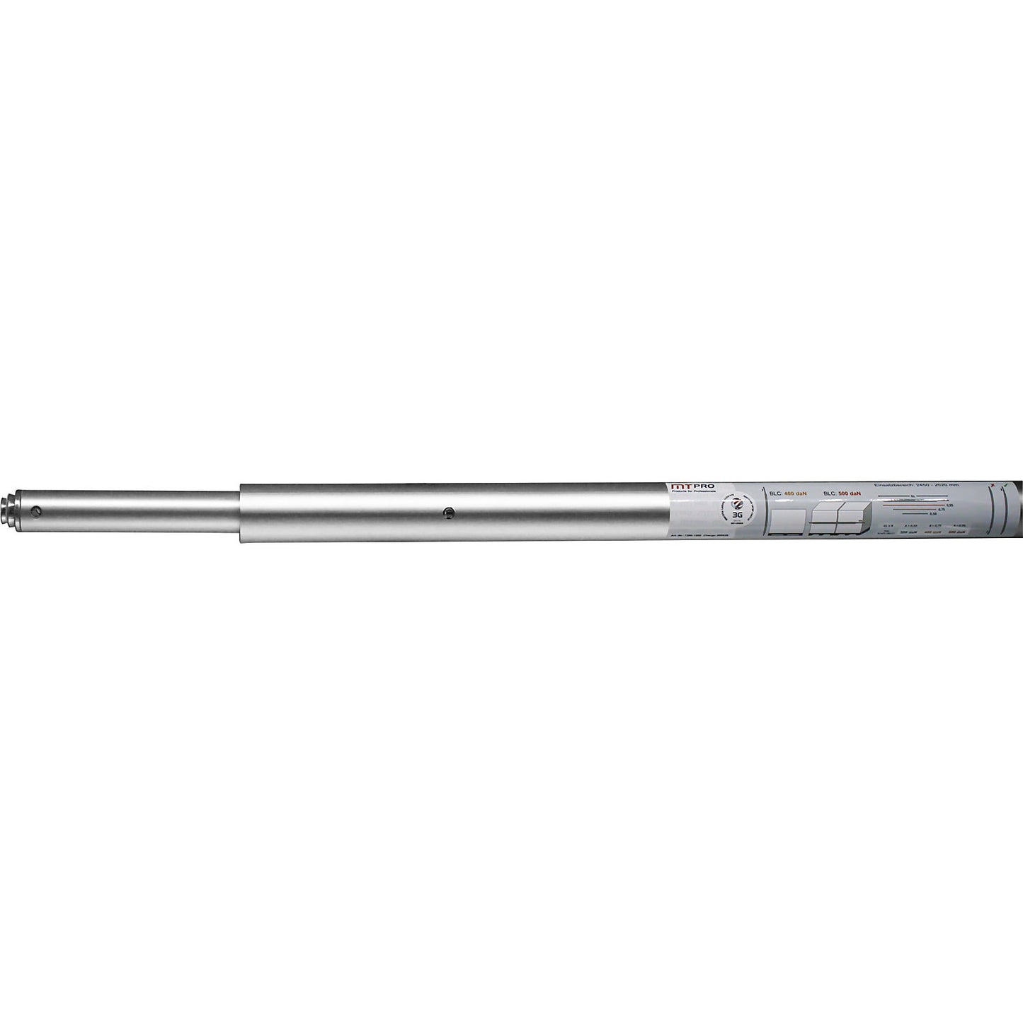 Round shoring bar, made of aluminium, application range 2450 - 2520 mm, locking force 300 daN.