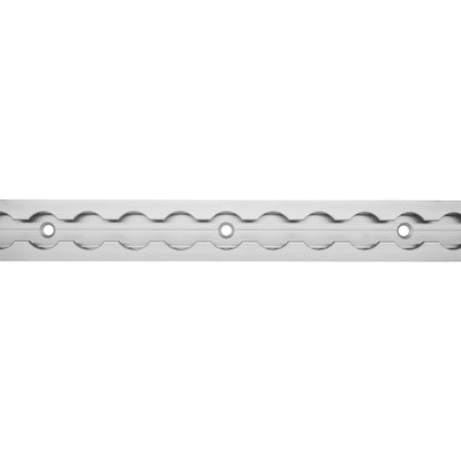 Airline rail 1034, LxWxH 1000 x 34 x 9.6 mm, pack of 2, silver.