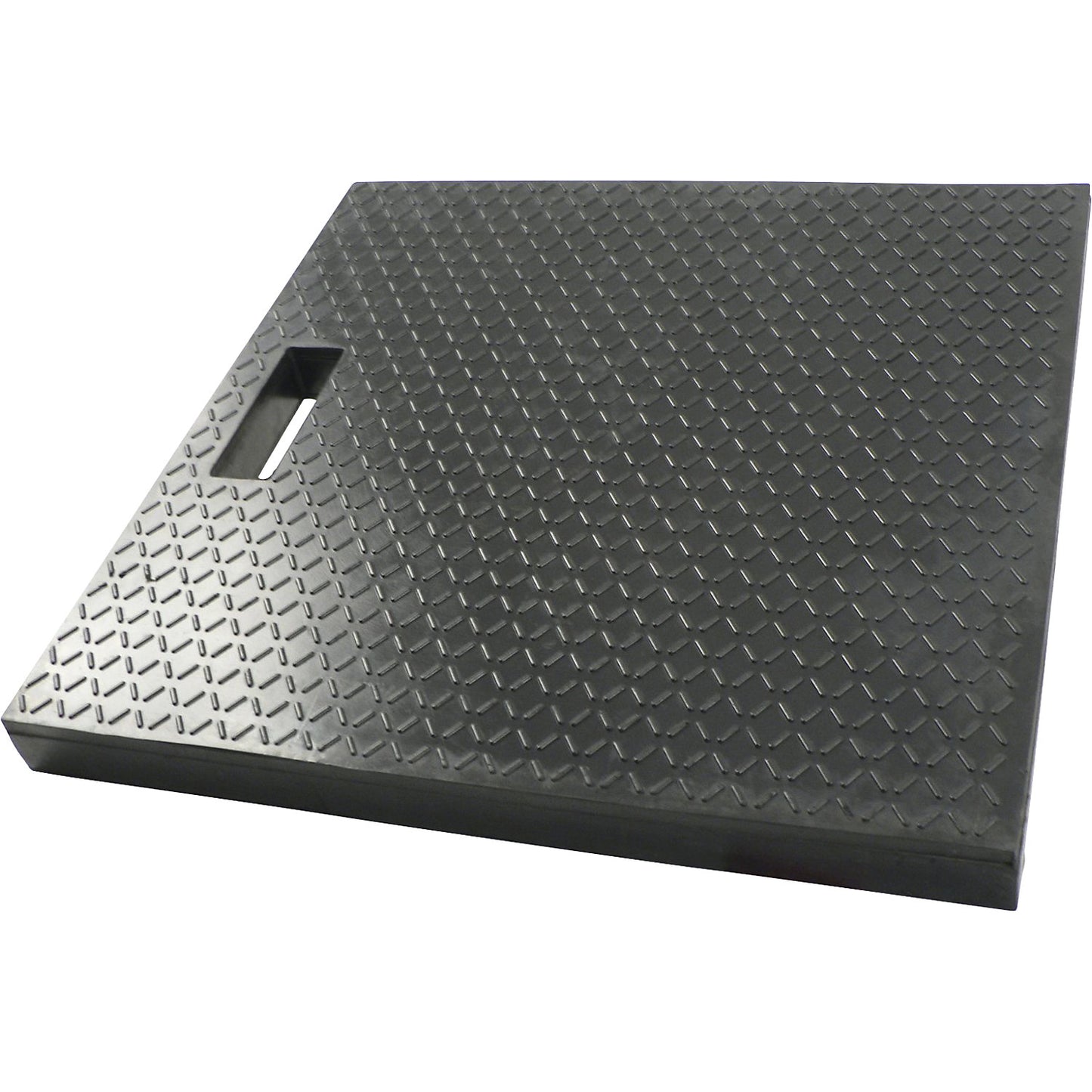 Protective shim plate, rubber, black, LxWxH 500 x 500 x 40 mm.