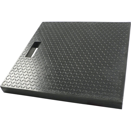 Protective shim plate, rubber, black, LxWxH 500 x 500 x 40 mm.