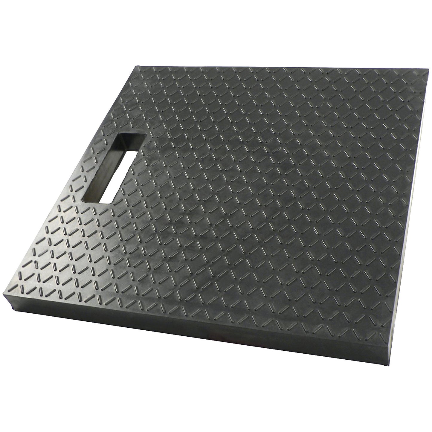 Protective shim plate, rubber, black, LxWxH 400 x 400 x 30 mm.
