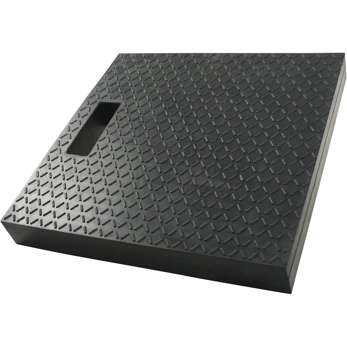 Protective shim plate, rubber, black, LxWxH 400 x 400 x 50 mm.