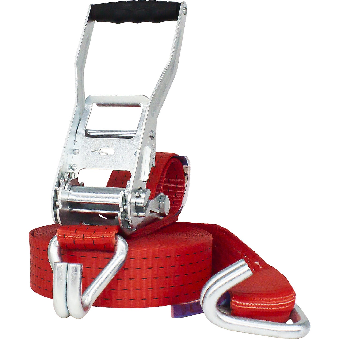 Cargo restraint strap, with pressure ratchet, max. tensioning force 5000 kg, pack of 10, length 8000 mm.