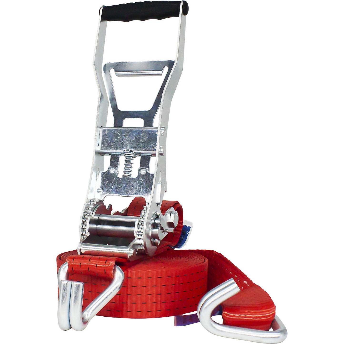 Cargo restraint strap, with ERGO pull ratchet, max. tensioning force 5000 kg, pack of 8, length 8000 mm.