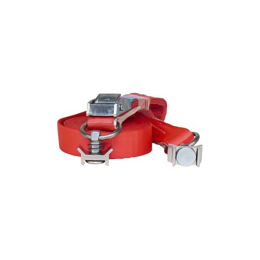 Cargo restraint strap, clamping lock, max. tensioning force 400 kg, pack of 8, length 4000 mm.