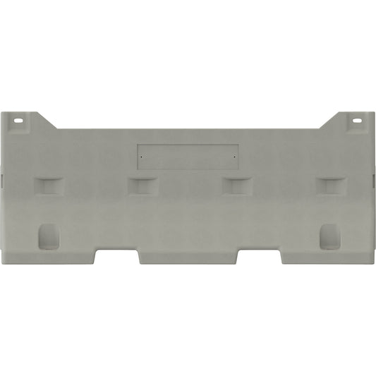 Type 20 concrete barrier, LxWxH 2220 x 680 x 815 mm, grey.
