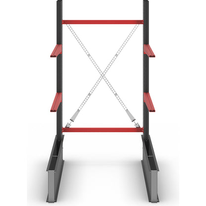 Cantilever racking unit Attillo heavy, single sided, HxW 2000 x 1000 mm, cantilever arm 1000 mm, standard shelf unit.
