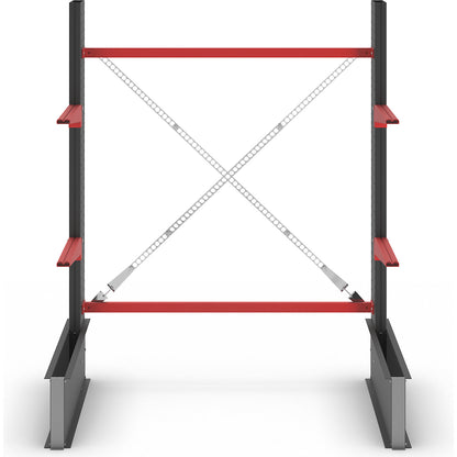 Cantilever racking unit Attillo heavy, single sided, HxW 2000 x 1500 mm, cantilever arm 600 mm, standard shelf unit.