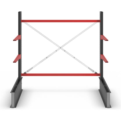 Cantilever racking unit Attillo heavy, single sided, HxW 2000 x 2000 mm, cantilever arm 1000 mm, standard shelf unit.