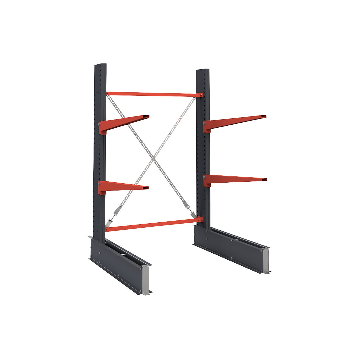 Cantilever racking unit Attillo heavy, single sided, HxW 2000 x 1500 mm, cantilever arm 1000 mm, standard shelf unit.