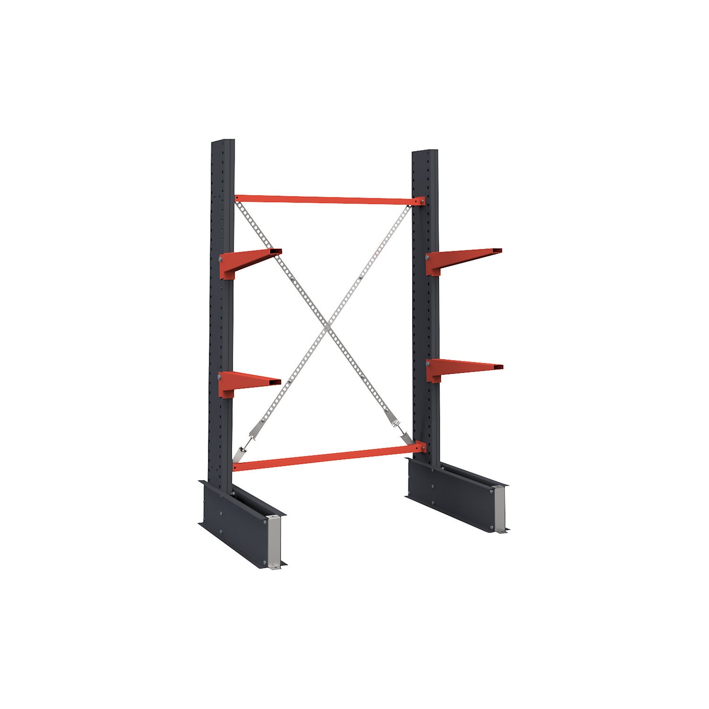 Cantilever racking unit Attillo heavy, single sided, HxW 2000 x 1000 mm, cantilever arm 600 mm, standard shelf unit.