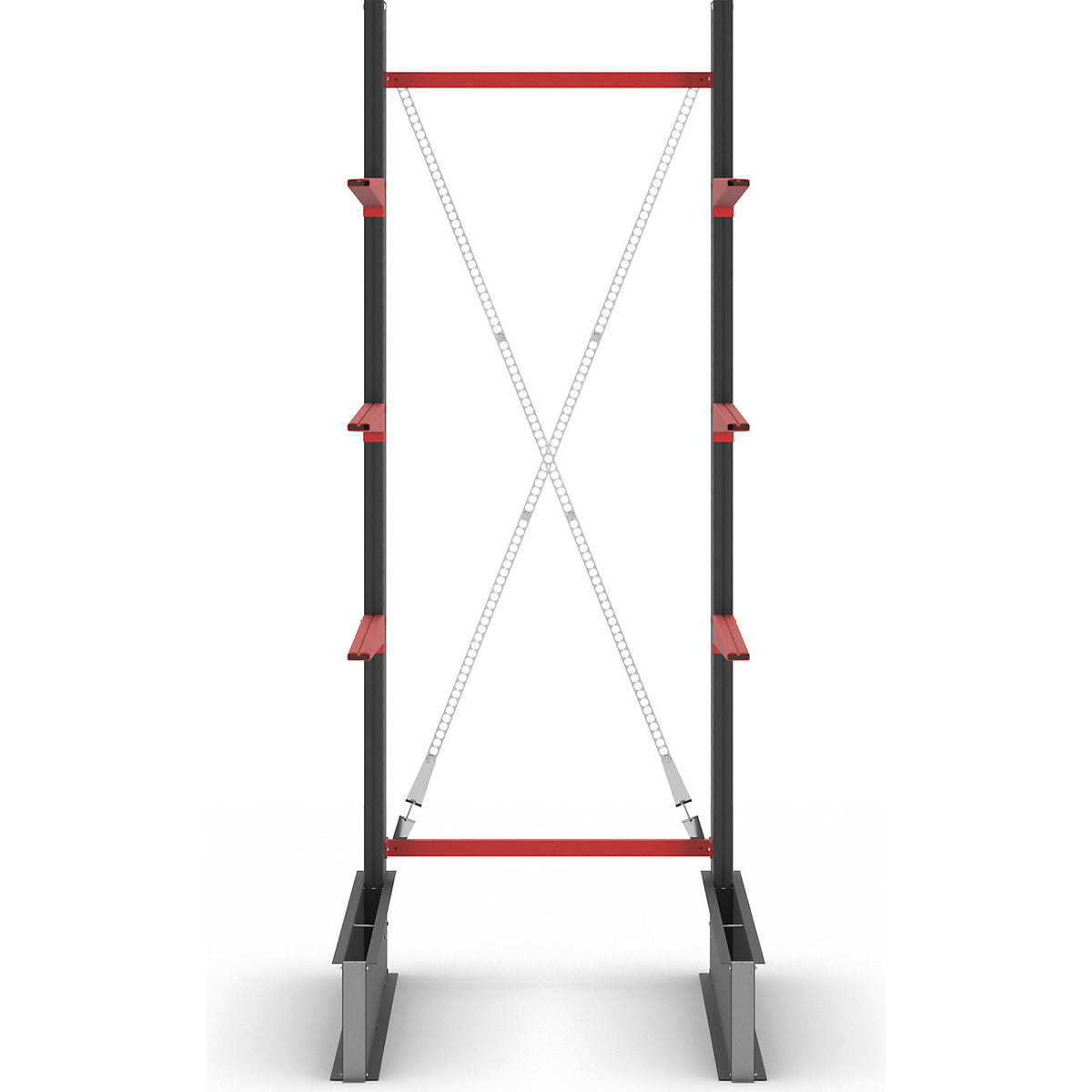 Cantilever racking unit Attillo heavy, single sided, HxW 3000 x 1000 mm, cantilever arm 1000 mm, standard shelf unit.