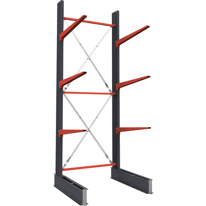 Cantilever racking unit Attillo heavy, single sided, HxW 3500 x 1000 mm, cantilever arm 1000 mm, standard shelf unit.