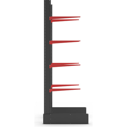 Cantilever racking unit Attillo heavy, single sided, HxW 4000 x 1500 mm, cantilever arm 1000 mm, standard shelf unit.