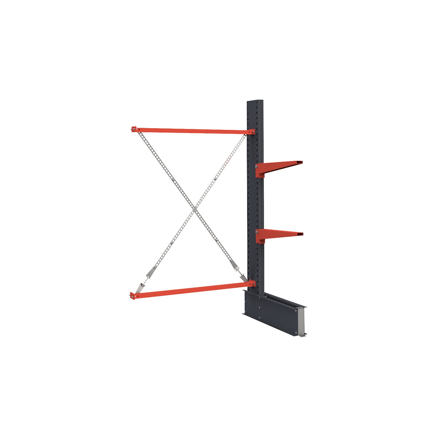 Cantilever racking unit Attillo heavy, single sided, HxW 2000 x 2000 mm, cantilever arm 600 mm, extension shelf unit.